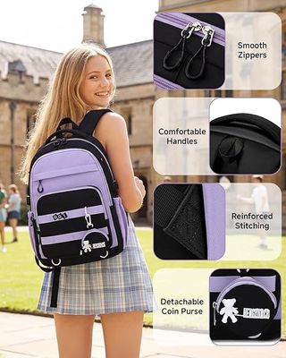 Amythe mochila 25L carro impermeable Negra Violeta