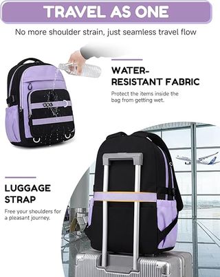 Amythe mochila 25L carro impermeable Negra Violeta