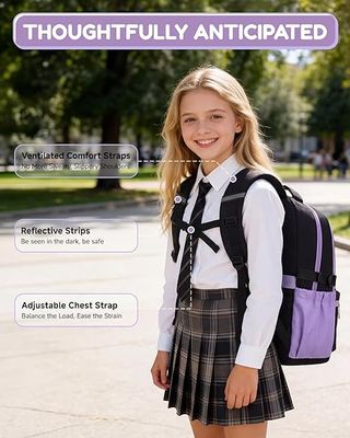 Amythe mochila 25L carro impermeable Negra Violeta