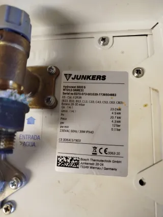 Calentador Junkers Hidronext 5600 Fallo placa base