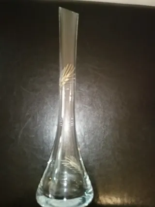 Vaso in vetro inciso vintage