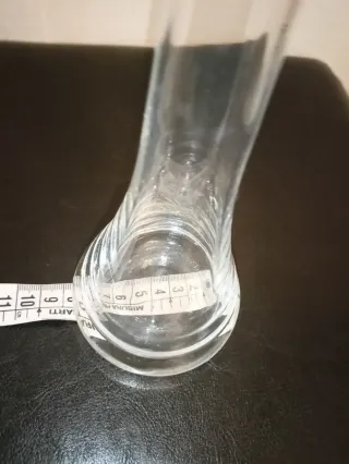 Vaso in vetro inciso vintage