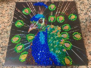 Quadro Diamond Painting Pavone