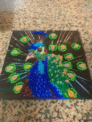 Quadro Diamond Painting Pavone