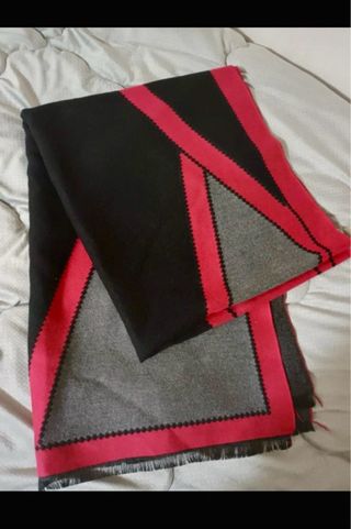 Sciarpa Foulard 170x70 cm Nero, Grigio e Rosso