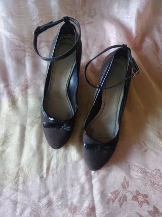 Zapatos Zara mujer tacón medio marrones nº 38