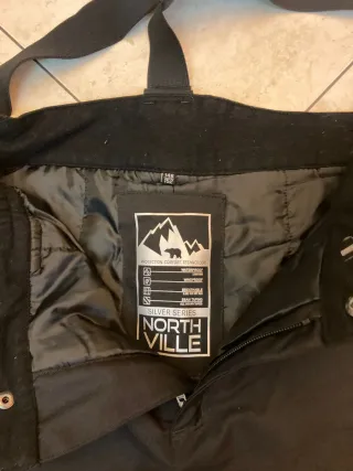 Pantaloni sci neri con bretelle