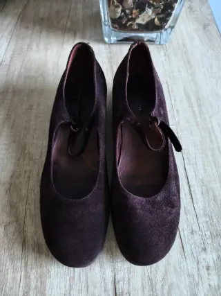 Zapatos planos ante marrón