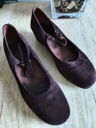 Zapatos planos ante marrón