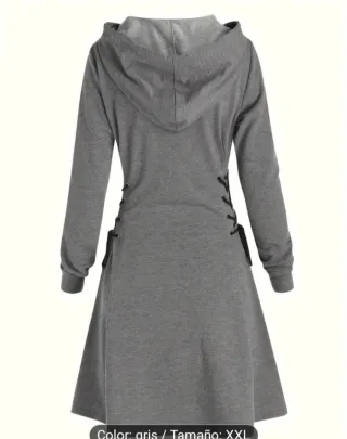 Vestido con capucha gris