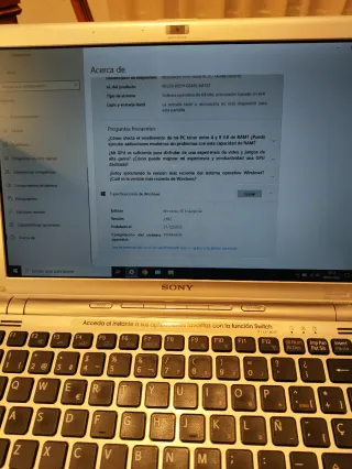 Sony Vaio VGN portátil