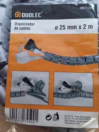 Organizador de Cables DUOLEC Ø 25 mm x 2 m. Recoge