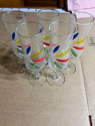 Set 5 Bicchieri Flûte Murano