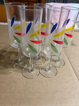 Set 5 Bicchieri Flûte Murano