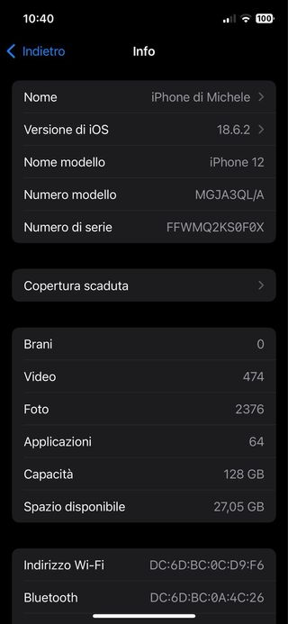 iPhone 12 128GB Nero - Batteria 89%