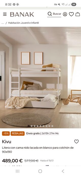 Litera triple Kivu blanca