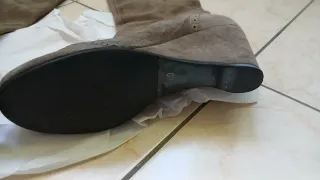 Stivali donna camoscio zeppa marrone