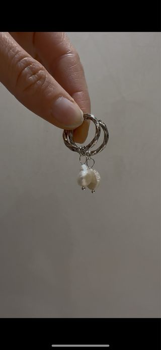 Pendientes acero inoxidable con perlas