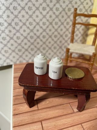 Coppia barattoli caffè e tè per casa bambole