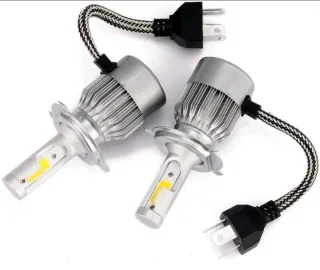 2 Lampadine LED C6 H4 Fari Auto Moto Luce Bianca