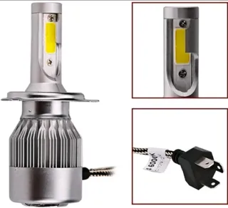 2 Lampadine LED C6 H4 Fari Auto Moto Luce Bianca