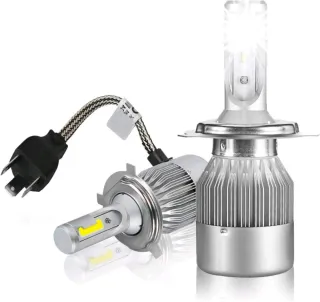 2 Lampadine LED C6 H4 Fari Auto Moto Luce Bianca