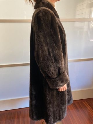 Abrigo Piel de Marta Rasado Marrón T/M