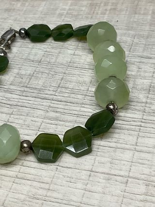 Collana Giada e Argento con Fiore