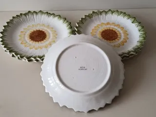 Juego 6 platos cerámica flor