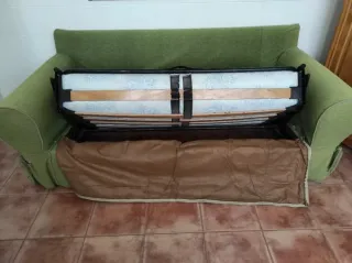 Sofá cama matrimonial tela verde