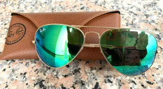 Gafas Ray-Ban Aviator Doradas Lente Verde