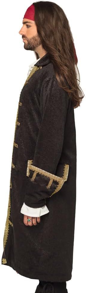 Boland - Chaqueta pirata para hombre, negra y dora