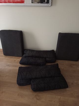 Sofá de tela negro