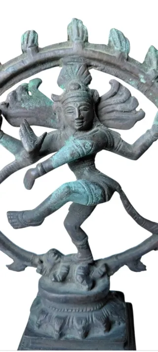 Estatua Shiva Nataraja Bronce Hindú Antigua