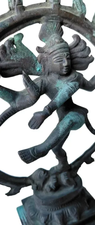 Estatua Shiva Nataraja Bronce Hindú Antigua