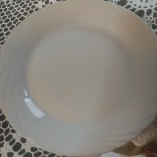 Set 4 Piatti Ceramica Porcellana Grigio Bianco