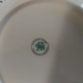 Set 4 Piatti Ceramica Porcellana Grigio Bianco