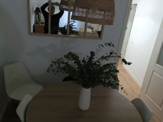 Mesa comedor extensible redonda madera