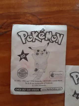 Cromos Pokémon 1995