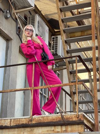 Conjunto para mujer de tejido de punto con corsé.