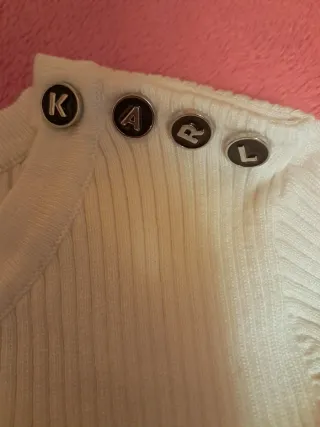 Vestido Karl Lagerfeld Rayas Blanco y Negro