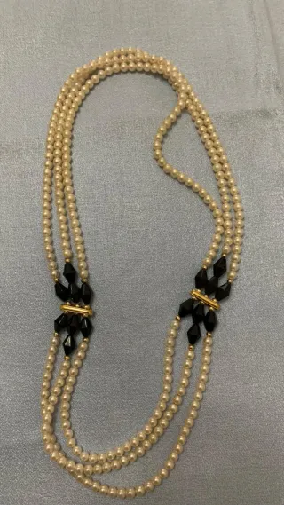 Collana vintage perle e strass