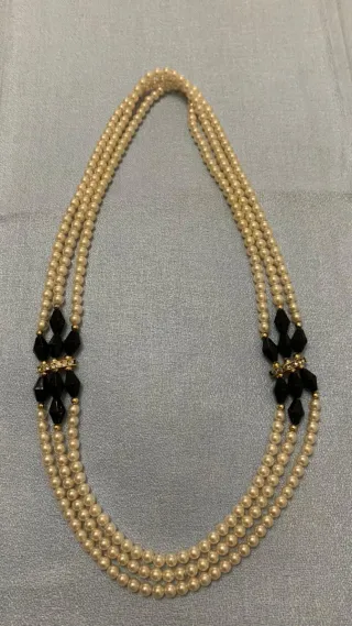 Collana vintage perle e strass