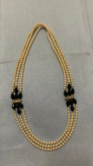 Collana vintage perle e strass