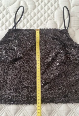 Top lentejuelas negro tirantes
