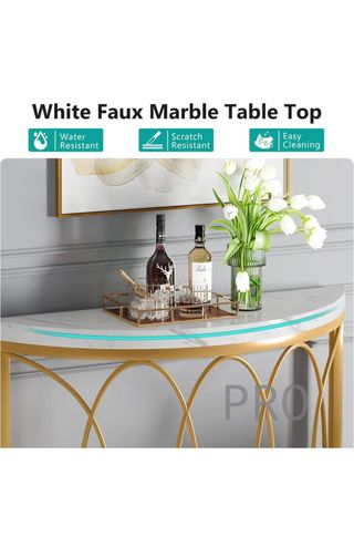 Tavolo consolle dorato, tavolino Tribesigns