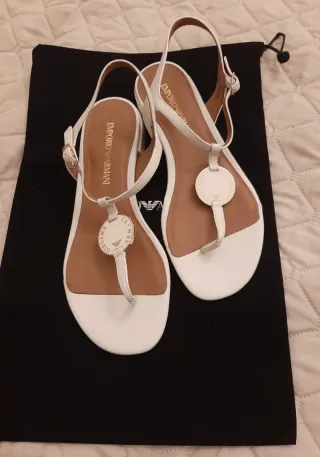 Sandalias Emporio Armani Piel Blanca.