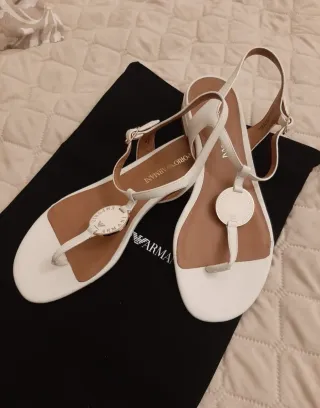 Sandalias Emporio Armani Piel Blanca.