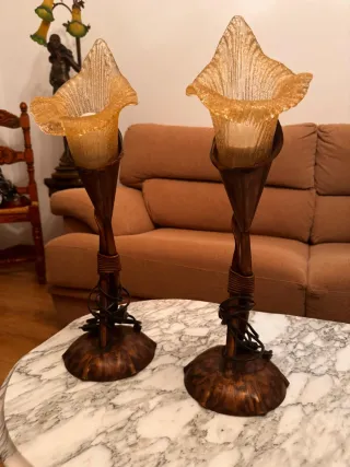 Lámpara de techo de cristal y metal