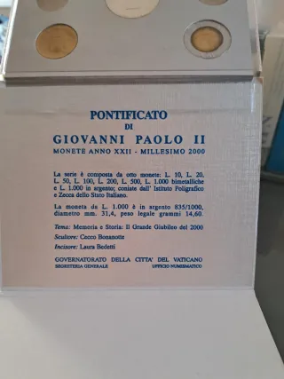 Serie divisionale Vaticano 2000 Anno Santo Argento